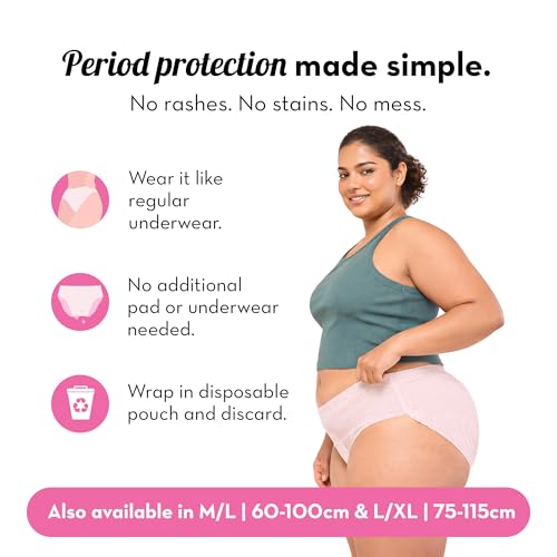 Image of Plush Anti-Bacterial Period Panty - Pack of 3 (15 Pcs) XL /XXL (85-130 cm) | B2G1 Free | Comfort High Waist Disposable Panties for Women Heavy Flow | Non-Bulky, Snug Fit | 12-Hour Protection | 360 Coverage, 100% Rash-Free | Ideal for Overnight Use