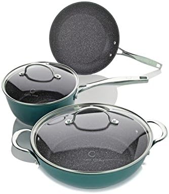 Curtis Stone Cookware Set Dura-Pan Nonstick 5-piece Essentials + Recipes