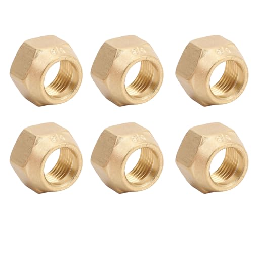 BinZyronic エアコン用フレアナット10個セット ? 真鍮製耐圧設計で油ガス真空ラインに適応