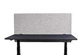Offex Classroom, Library, Office Desk Mounted Partition Divider Desktop Privacy Panel, Misty Gray - 60' W X 24' H