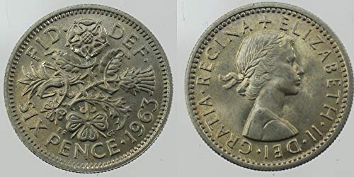 1963 Moneda pre decimal de seis peniques británico