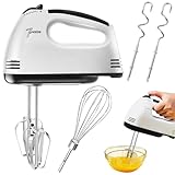 【7 Geschwindigkeiten】 Elektrischer Handmixer hat mischgeschwindigkeiten von 1 (niedrigste) bis 7 (höchste), können sie die am besten geeignete geschwindigkeit gang nach Ihren bedürfnissen wählen, erreichen die beste mischwirkung.