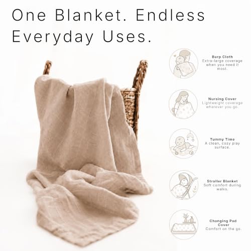 Image of Salt Earth GOTS Certified 100% Organic Cotton 2-Layered Swaddle Baby Blanket, 4 Pack, 47 inchx47 inch Receiving Blankets for Swaddling, Wrap for Boy & Girl, Newborn Baby Essentials, Registry(Solids & Rainbow)