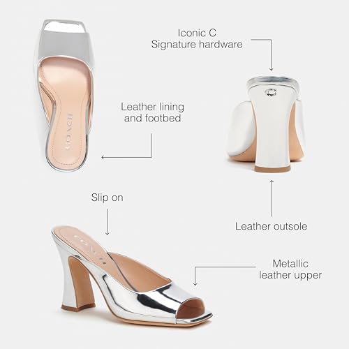 Coach Women's Laurence Metallic Leather Sandal3