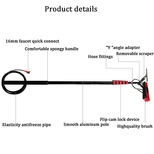 Kit de cepillo de limpieza ajustable y barra de extensión para paneles solares y ventanas 6