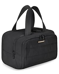 Large Capacity: Size - 11.8''L x 7.3''Wx 8.73'H. The travel toiletry bag with 4 compartments can perfectly organize your necessary travel toiletries and makeup storage Ultra Light and Soft Materials: Made of soft and luxurious Taslan fabric. This puf...