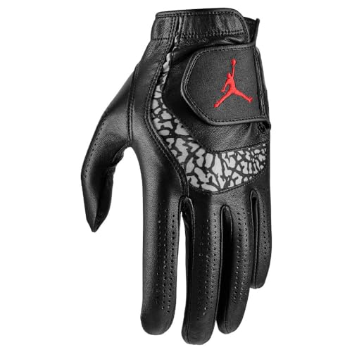 Nike Men's Jordan Tour Golf Glove - Cadet LG Black/Gray/Black/Fire Red LH (RH)