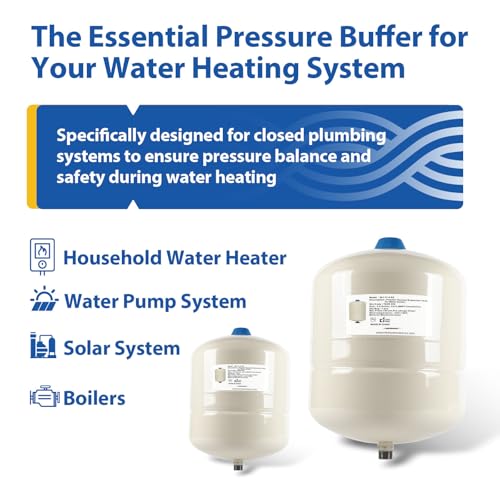 2-PACK GUOFIS 4.5 Gallon Water Heater Expansion Tank,3/4 in MNPT Expansion Tank for Thermal Pressure Control - Thumbnail 3