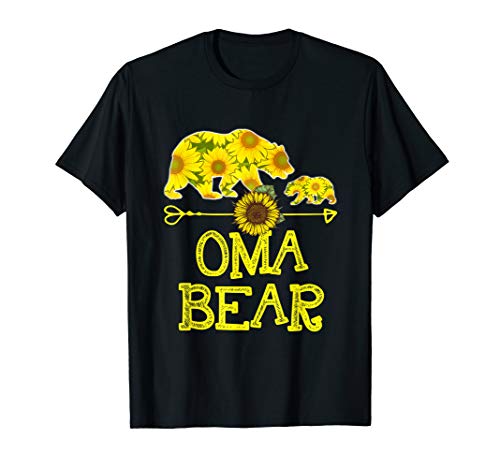 Oma Bear Sunflower T-Shirt Funny Mother Father Gift T-Shirt