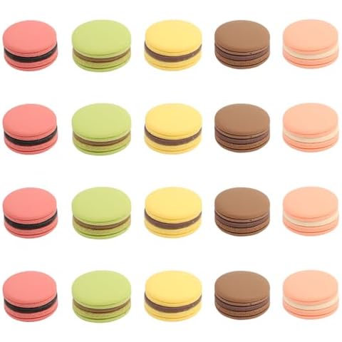 FXMHEHBB 20 Pieces Mini Resin Toy Food, Artificial Fake Macaron Cake Model Dessert Food Props Kids Pretend Toy Party Supplies Cover