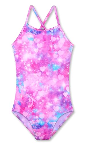 Image of LUOUSE Swimwear for Girls Swimsuits Quick Dry Cross-Back Adjustable Strap Bathing Suit for Kids 2-13 Years