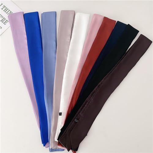 Women Jeans Waist Tie Belt Sash Belt for Chiffon Dress Faux Silk Scarf Belts3