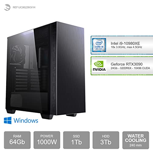 Sedatech-PC-Pro-Gaming-Watercooling–Intel-i9-10980XE-18x-30Ghz–Geforce-RTX3090–64-GB-RAM–1Tb-SSD-M2–3Tb-HDD–Windows–Ordenador-de-sobremesa