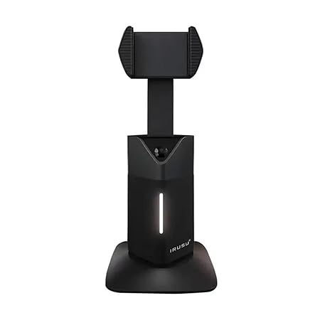 Irusu Auto Face Tracking Tripod, 360 degree Rotation Mobile Holder for Smart Video & Photo Shooting No App Needed, Gimbal Stabilizer with Gesture Control for Vlog, Streaming & Video Recording