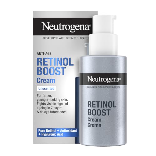 Neutrogena Retinol Boost Crema Viso Antirughe con Retinolo Puro, 50 ml