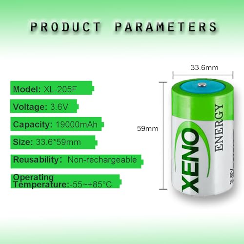 HDSBFCWYGG <- 8 Pack ->for Xeno XL-205F D Std 3.6v Lithium Thionyl Chloride Battery, XL-205F Battery, 19000mah