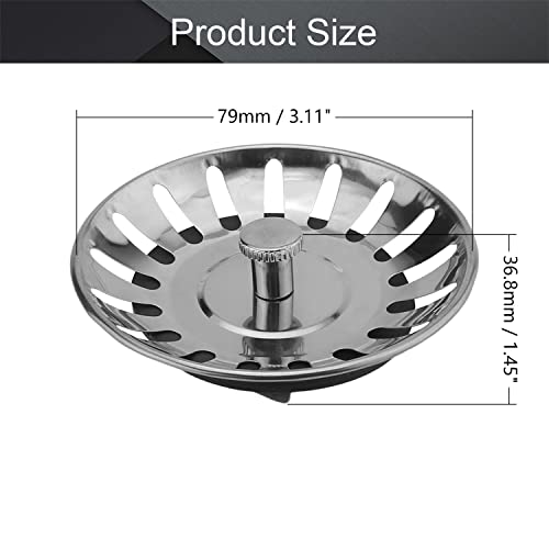 Colador para Fregadero de Cocina Acero Inoxidable 79 mm miniatura 2