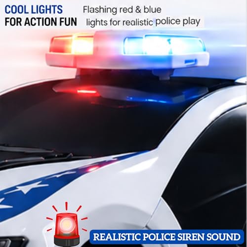 Image of SMARTBOY Remote Control Car for Kids - RC Police Smoke Racing Toy, USB Rechargeable, LED Lights Siren Sound, Mist Spray Effect, Anti Skid Rubber Tires, High Speed for Boys & Girls 4+Years (6886 Blue)