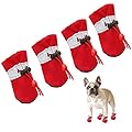 YAODHAOD Dog Boots Paw Protector, Anti-Slip Dog Shoes?These Comfortable Soft-Soled Dog Shoes are with Reflective Straps, for Small Dog (2, red)