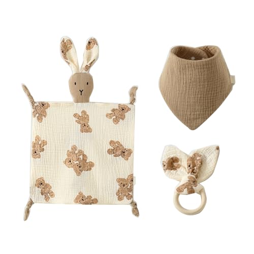 素敵な赤ちゃんのよだれかけぬいぐるみウサギ人形新生児用タオルセキュリティブランケットベビー眠っている抱きしめてタオルのおもちゃ
