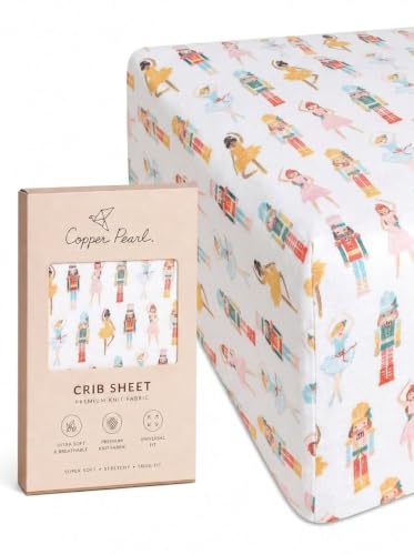 Premium Knit Baby Crib Sheets for Boys and Girls by Copper Pearl: Breathable and Soft, Fitted Crib Sheets for Standard Baby Mattresses, Crib Sheet for Registry or Shower Gift, Juliet