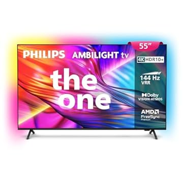 PHILIPS, Smart TV, Ambilight THE ONE 55" 4K 144 Hz, 55PUG8929/78, Google TV, P5, DTS Play-Fi, Freesync, Dolby Vision e Atmos, 40 WRMS