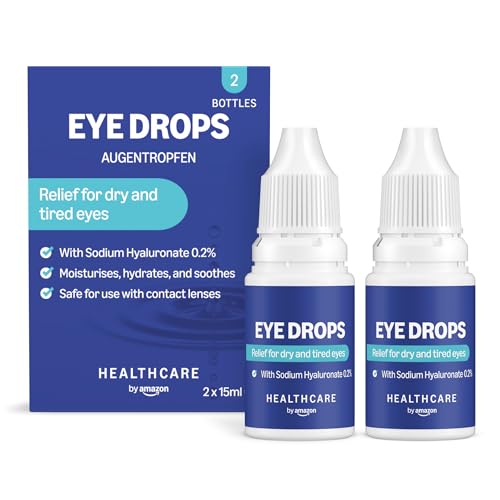 Gouttes oculaires Healthcare by Amazon hyaluronate de sodium 0,2% confort devant les écrans