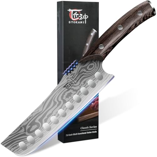 SYOKAMI Nakiri Chef Knife, 7.2 Inch Japanese Style...