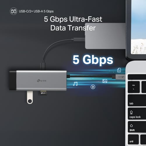 Multiplicador de puertos tipo C compatible con tabletas y smartphones para transferir datos 7