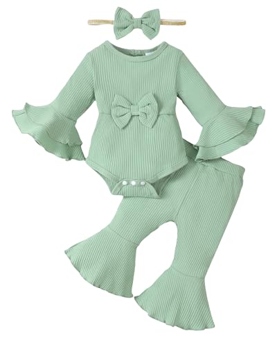 Image of SUNNY PIGGY Baby Girl Clothes Toddler Infant Fall Winter Outfits Romper Newborn 0 3 6 9 12 18 Months Girls’Clothing Set
