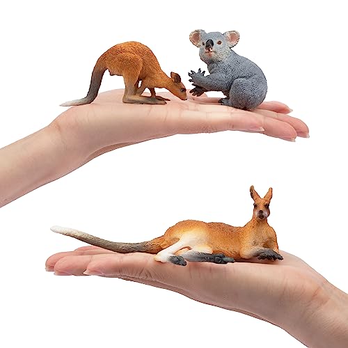 TOYMANY 7 Stück Australische Wild Tiere-Figuren Set Safari Spielfiguren Spielzeug Dschungeltier-Figuren Känguru Koala Tierfigur Plastiktiere Zoo Dschungel Wald, zum Spielen oder als Deko