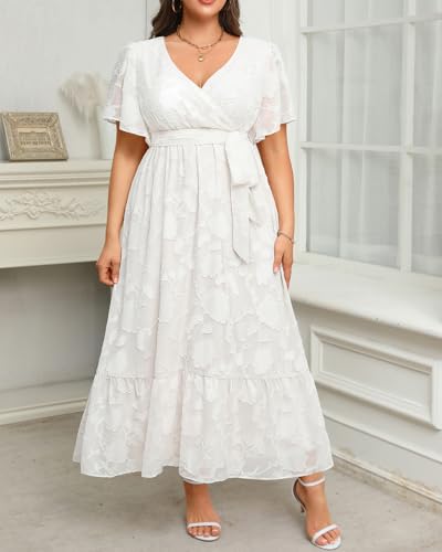 Image of Pinup Fashion Plus Size Wedding Guest Formal Cocktail A Line Long Dress