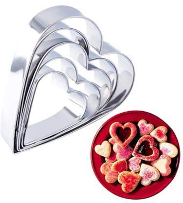 Baker's Cutlery™ 5 Stainless Steel Heart Shape Cake/Bakery Cutter 4 Inch, 5 Inch, 6 Inch,7 inch & 8 inch (Set of 5 Cutters) 2