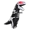 ZPISF Inflatable Skeleton Dinosaur Costume for Adults, Full Body Skeleton T-Rex Blow Up Costume with LED Light Eyes, Perfect for Halloween Parties
