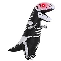 ZPISF Inflatable Skeleton Dinosaur Costume for Adults, Full Body Skeleton T-Rex Blow Up Costume with LED Light Eyes, Perfect for Halloween Parties