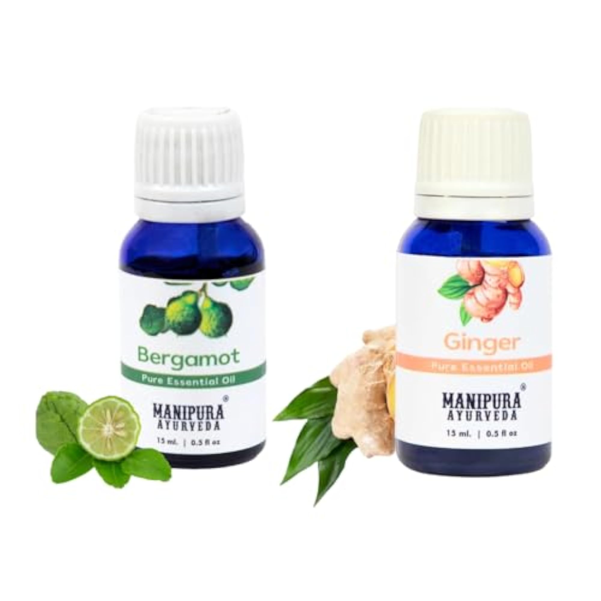 Begramot & Ginger Oil Diffuser Combo Pack, 15 ml Each