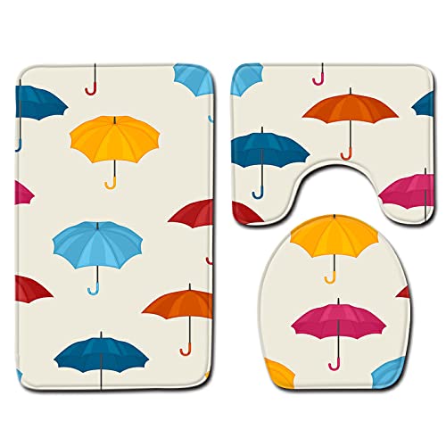 Badematten Set 3 teilig,Toilettenmatte Set,3er Badgarnitur Badezimmer Matte Set Dusch Bade Matte Vorleger Teppich 3D…