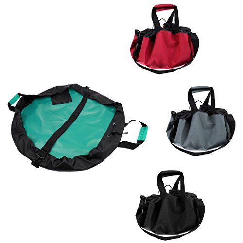 MonkeyJack Durable Waterproof Wetsuit Changing Mat/Sand Mud Free Carrying Dry-Bag with Handles + Shoulder Strap + Pocket Surfing Beach Swimming - Black