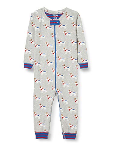 Collo e polsini a contrasto Hatley Organic Cotton Sleepsuit Pigiamino per Bambino e Neonato, Cuccioli Carini, 0-3 Mesi Bimbo