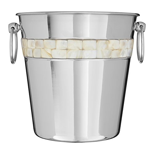 Premier Housewares secchiello per champagne con intarsi in madreperla, colore argento