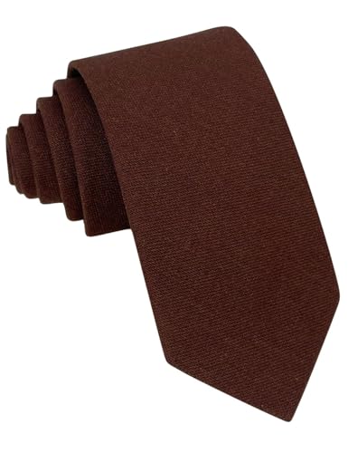 Image of Kebocis Mens Solid Color Cotton Necktie for Men