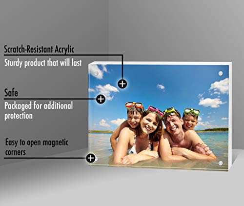 Americanflat Acryl-Bilderrahmen, doppelseitiger Rahmen mit magnetischen Ecken, transparenter Acrylrahmen für Schreibtisch oder… – Ansicht 3