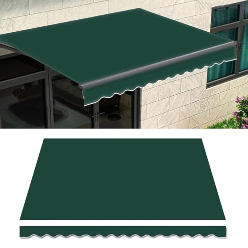 Outdoor-Terrassenüberdachung, UV-Schutz, Sonnensegel, wasserdicht, 100 % Polyestergewebe, groß, 6,5 x 2 m, grüner Sonnenschutz für Terrasse, Garten und Hinterhof