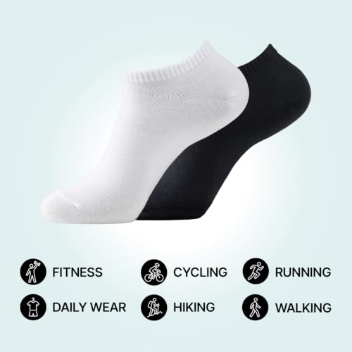 Image of MONFOOT Men's /Women's 10-20 Pairs Thin Cotton Low Cut Ankle Socks, Multipack