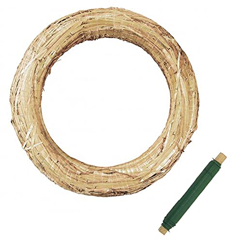 Corona de Adviento de paja de 30 cm + alambre de unión de 60 m Cover