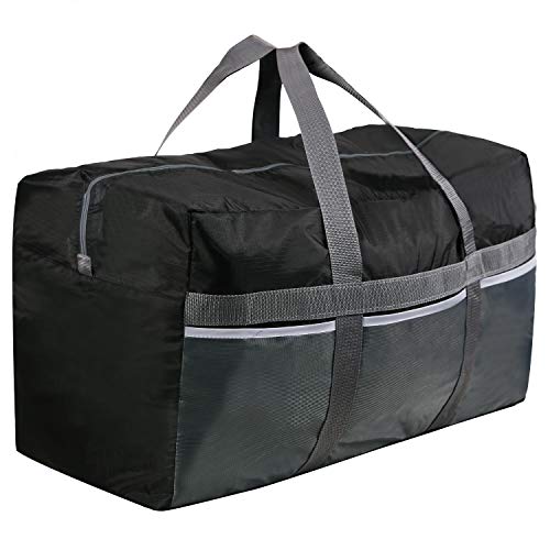 CAMPMAX 96L Extra Large Duffle Bags for Men and Women, Sturdy Oxford Lightweight Foldable Travel Duffel Bag 30x12x16 Inches, Black