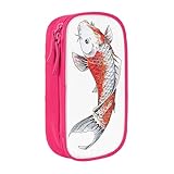 日傘 鯉柄 和柄 和風ペンケース 筆箱 筆袋 鉛筆のサック 中高校生 軽量 学生 子供 誕生日 入学ギフト 大容量 ダブルレイヤーPink