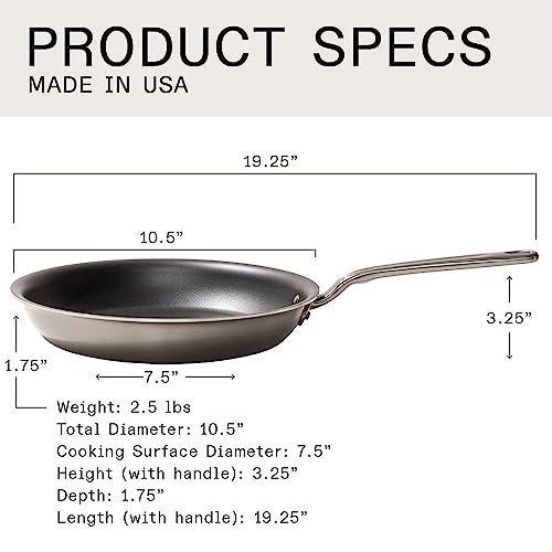 Made In Cookware - 10" Non Stick Frying Pan (Graphite) - Made Without Pfoa - 5 Ply Stainless Clad Nonstick - Professional Cookware Italy - Induction Compatible #TOP4
