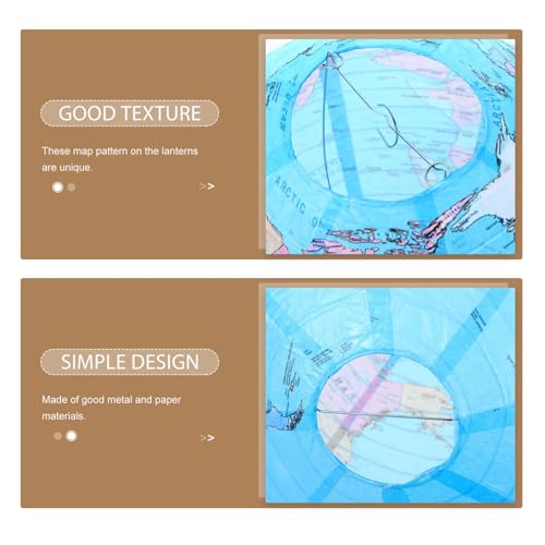 Luxshiny B7R48T13976IWD9E Earth Shaped Paper 2Pcs World Map Lantern Globes 30Cm Chandelier Ceiling Lamp Shades thumb #7