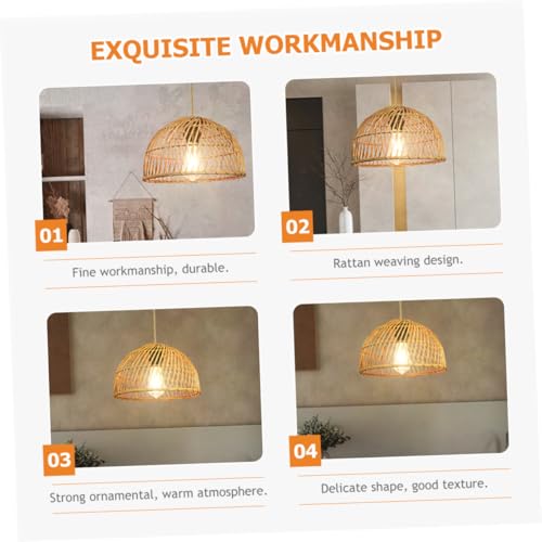 Lustre suspendu en rotin de qualité supérieure E26